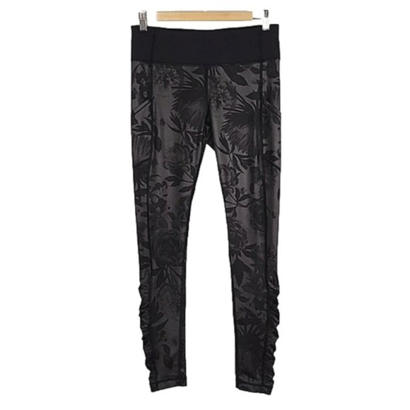 Lululemon Speed Tight Brisk Bloom Black Soot Floral Luxtreme Leggings 28" Size 8 - Picture 4 of 16